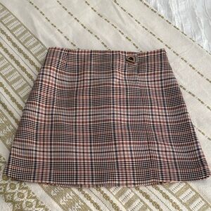 Sandro Plaid A-Line Skirt